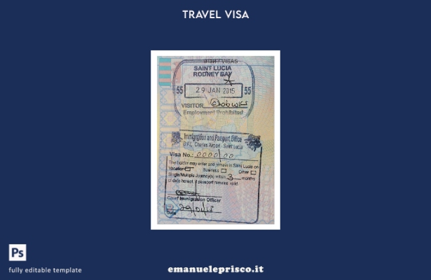 modello di visto di viaggio per Santa Lucia in stile verificato